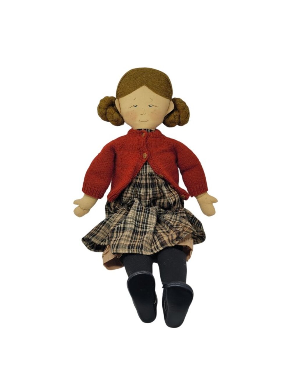 Vtg Barb Hack Old Time Kids Sarah Sculpted Folk Art Cloth Handmade Dolls Signed